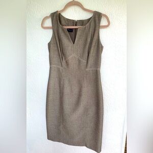 NWOT Anne Klein Double‎ stitched LinenLook Career Bronze Sheath Dress size 4